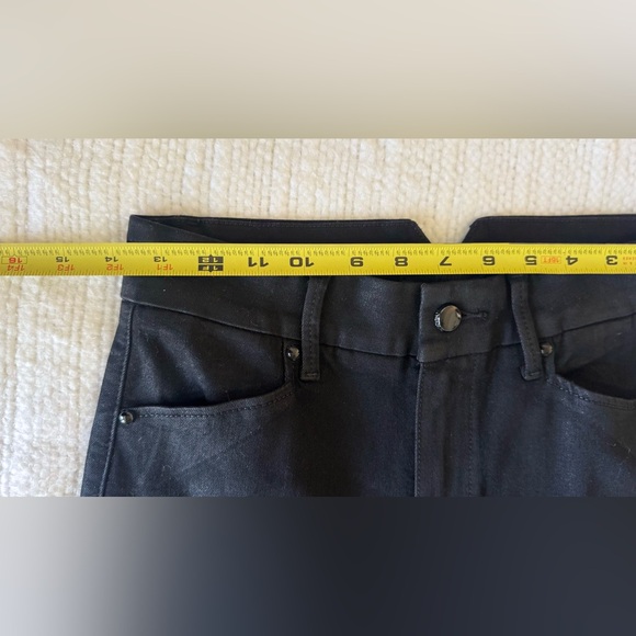 PAIGE Sasha Coated High Rise Black Flare & Wide Leg Jeans - Picture 13 of 16